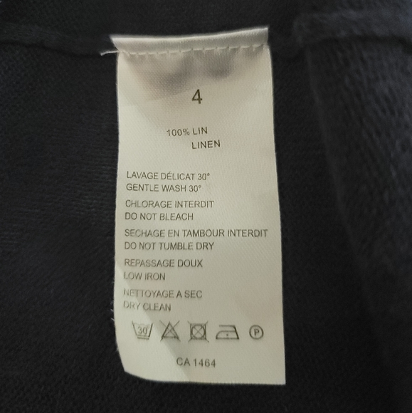 Harris Wilson Navy Blue Linen Knit V-neck Sweater Size Large Long Sleeve Logo . - Picture 15 of 15